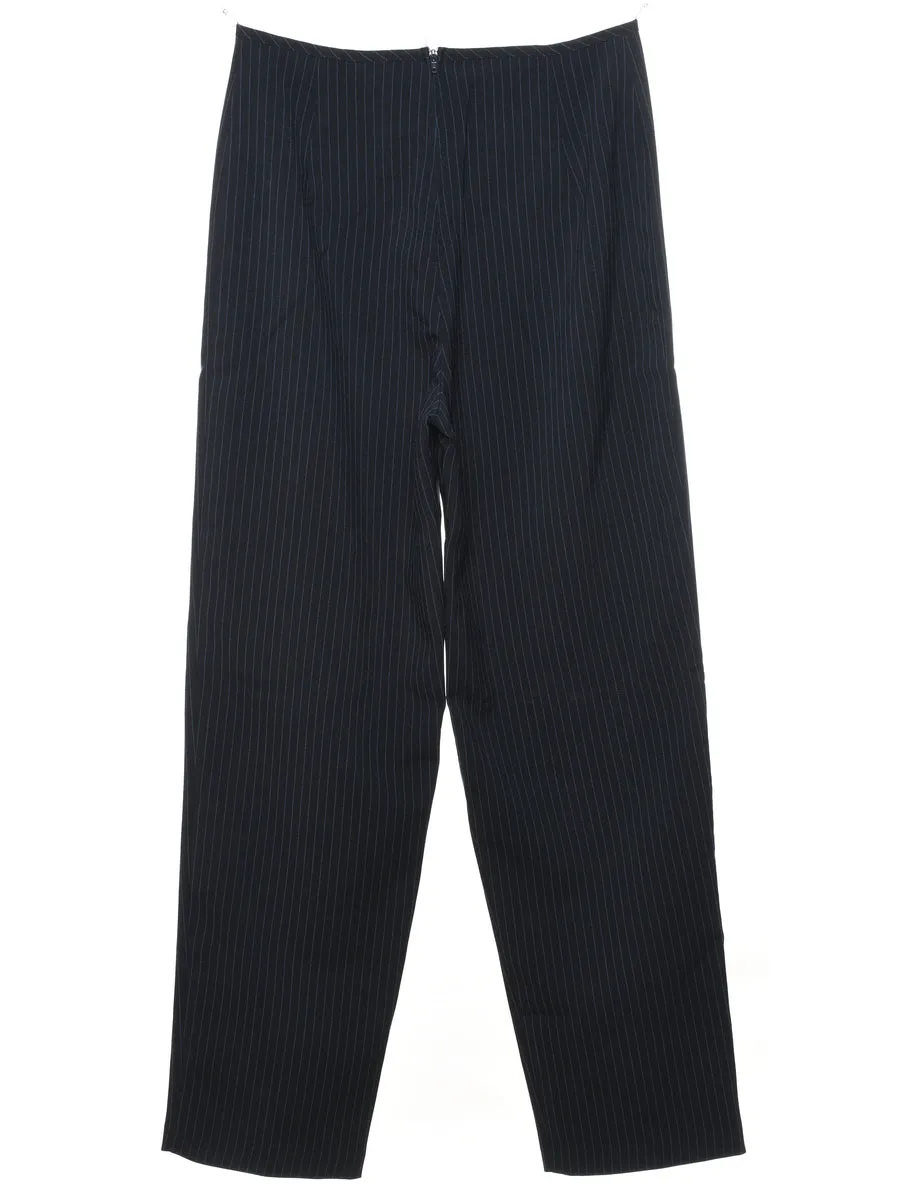 Navy Classic Striped Trousers - W26 L29