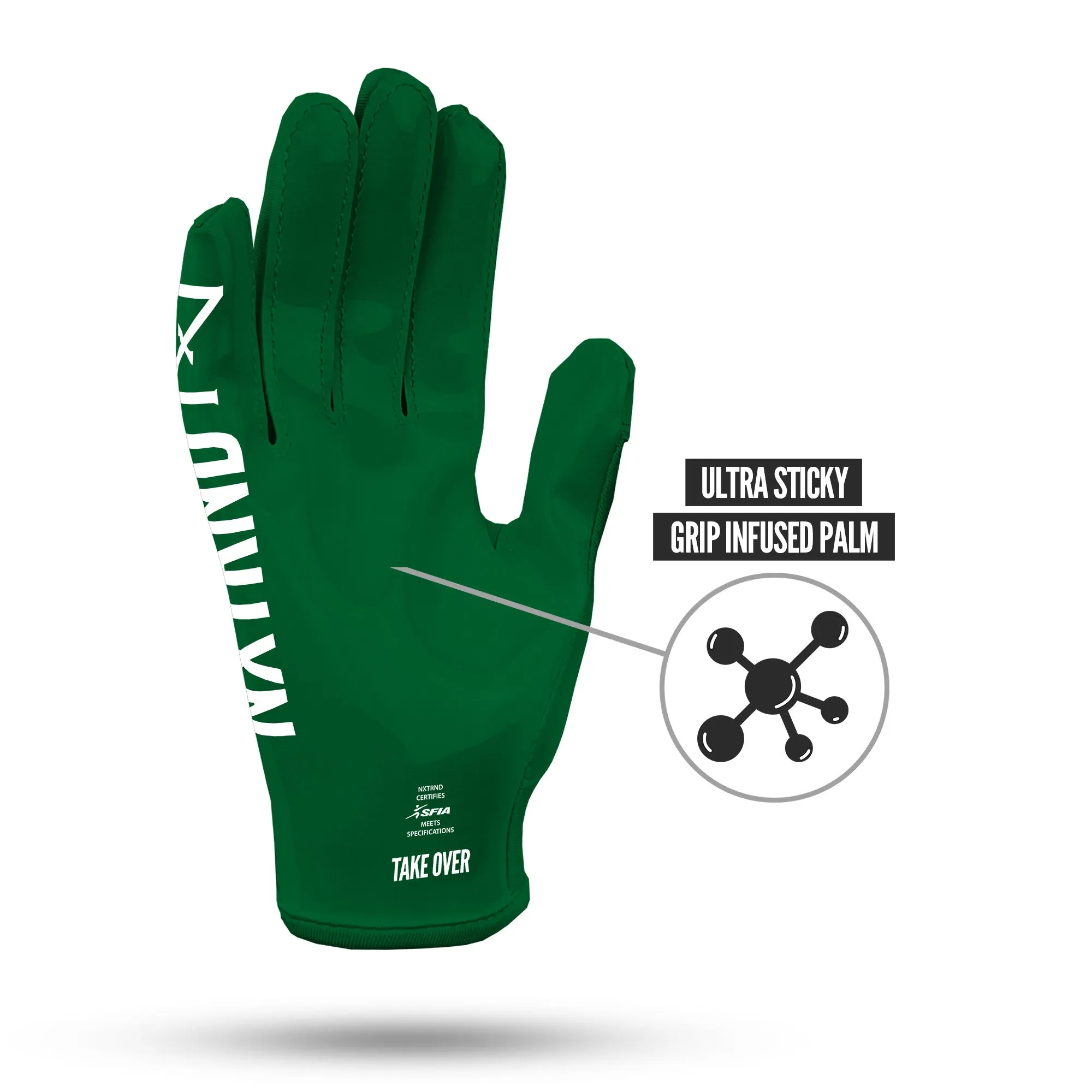 NXTRND G1® Football Gloves Dark Green