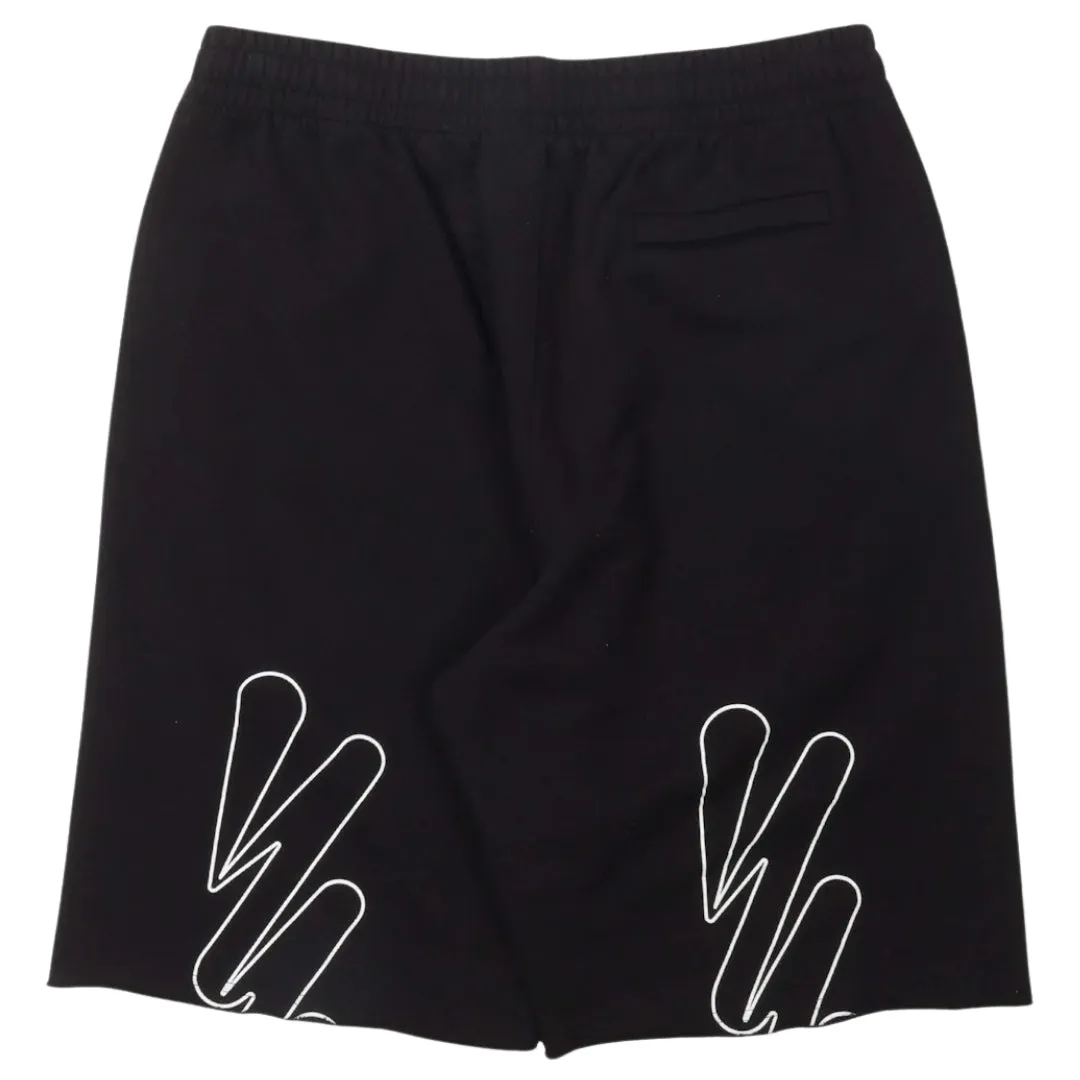 Off-White Wave Out! Diag Design Black Sweat Shorts