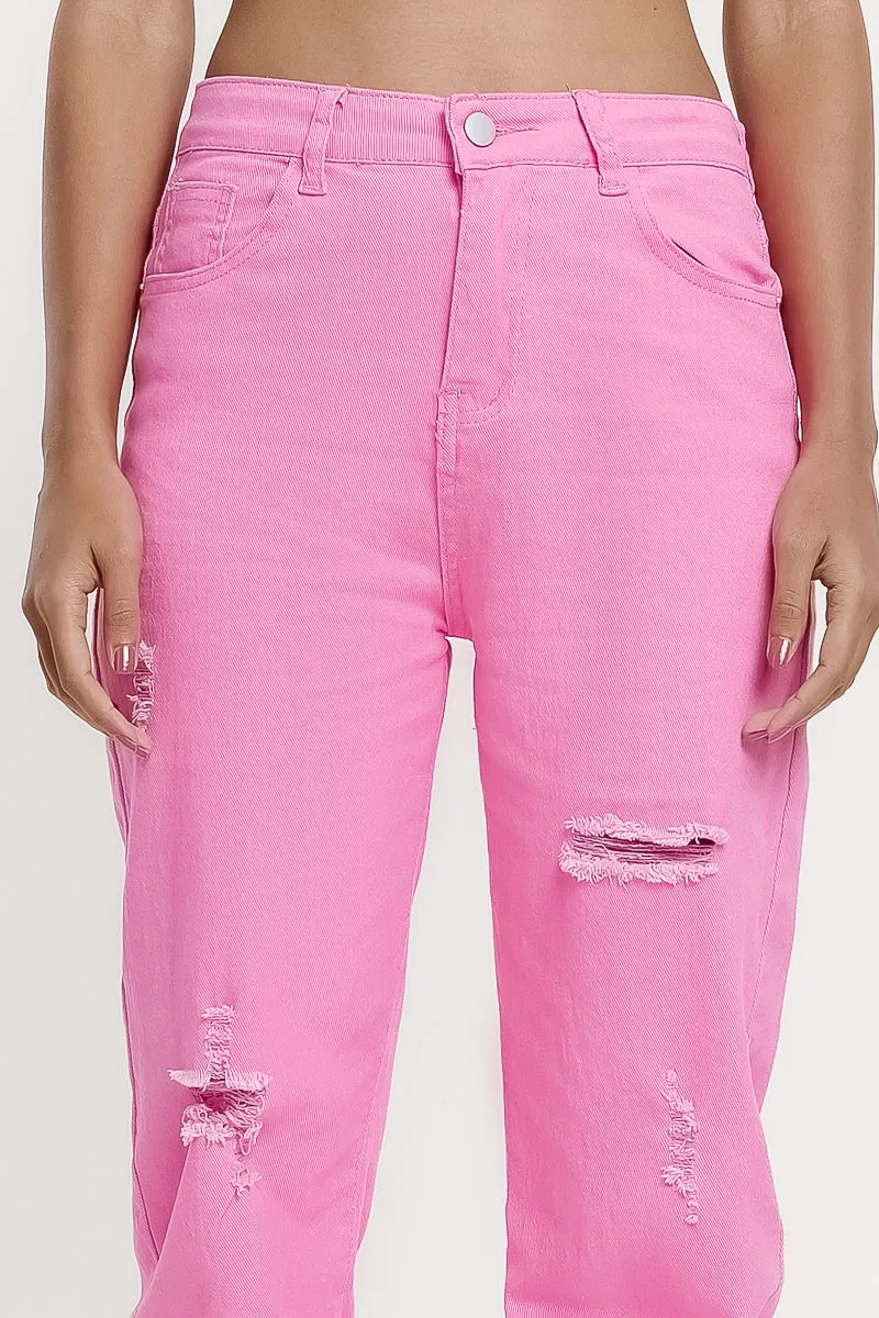 Pink Slim Fit Jeans