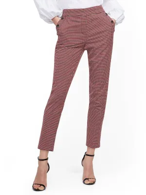 Plaid Button-Accent Modern Ankle Pant - 7th Avenue