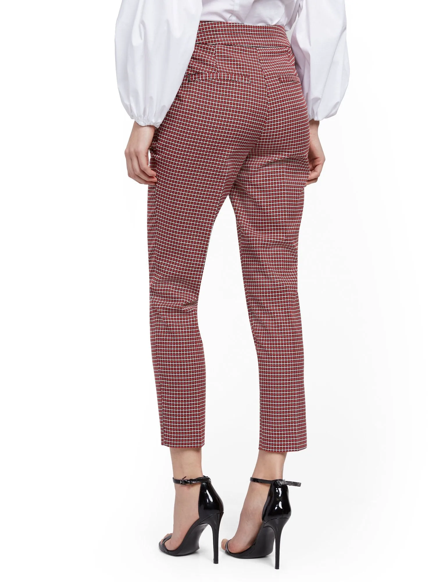 Plaid Button-Accent Modern Ankle Pant - 7th Avenue