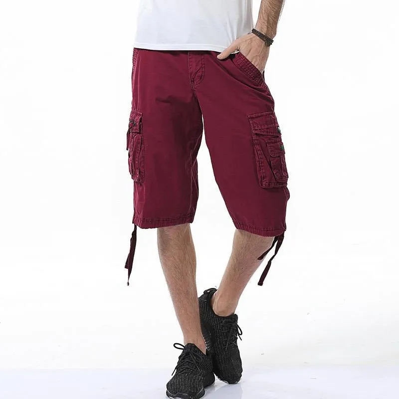 Plus Size Men's Cargo Combat Shorts Cotton Versatile Half Pants Twill Knee 3/4 Short Big Size Waist from 36” - 48”| A082