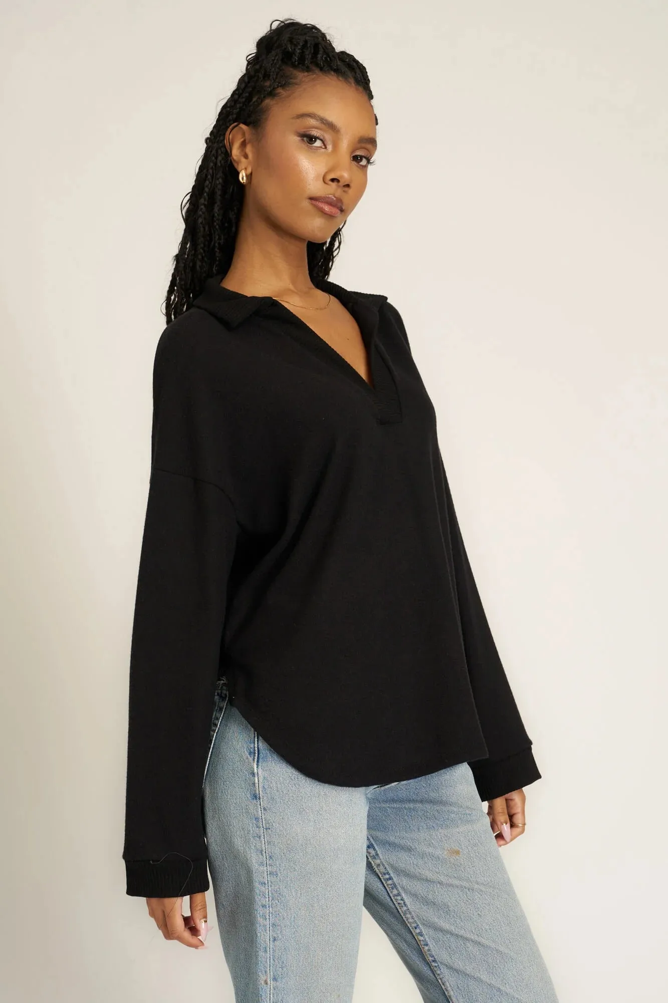 Project Social T Chiara Cozy Collared Pullover