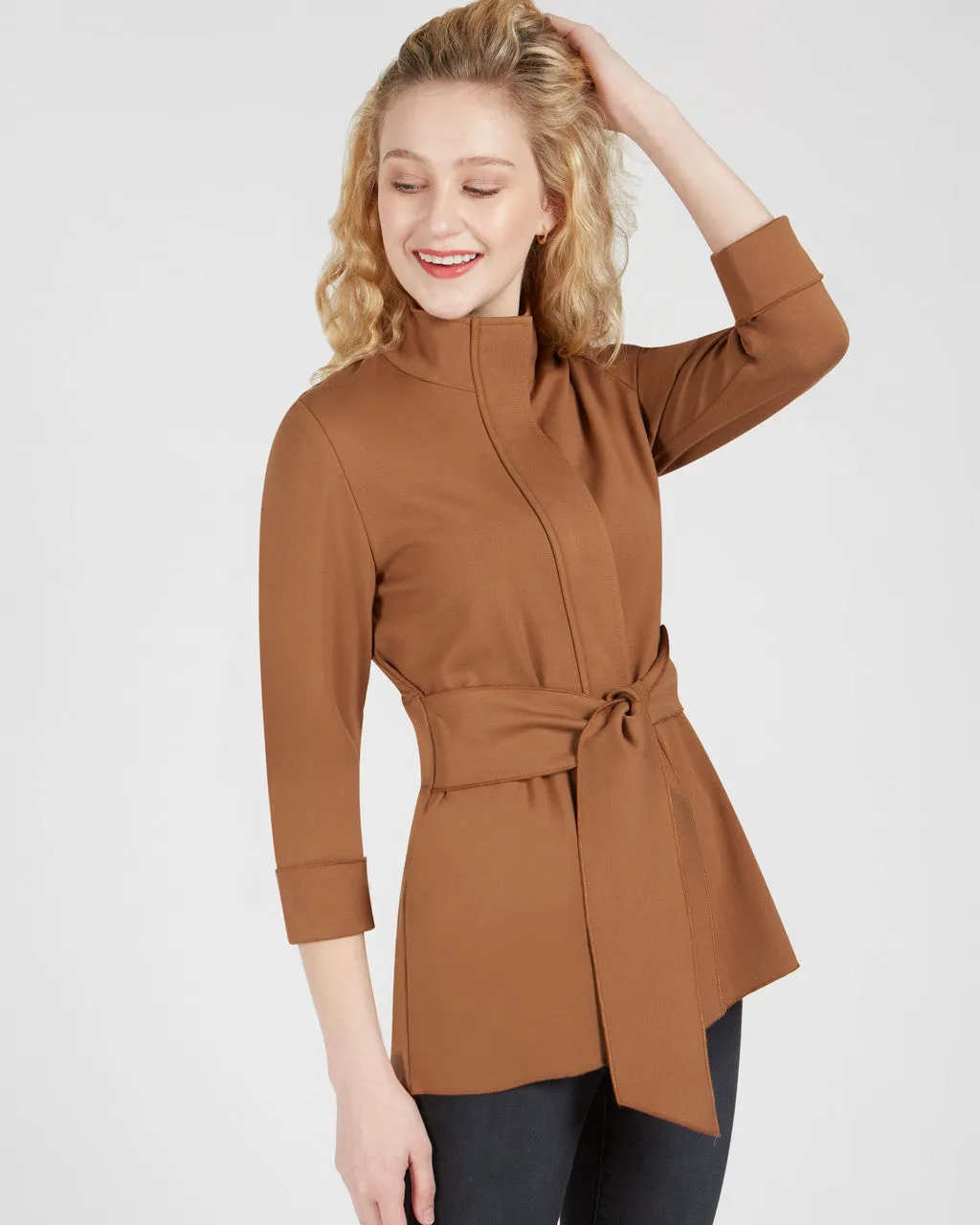 Renuar Tie Front Jacket - Butterscotch