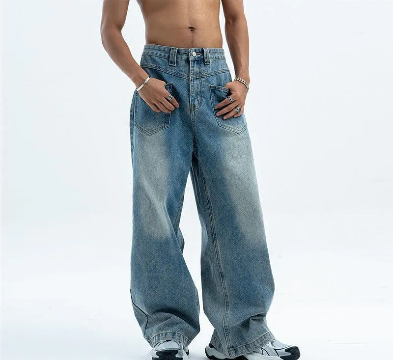 Retro Summer Loose Wide Leg Jeans for Men - Casual and Comfortable Denim Pants