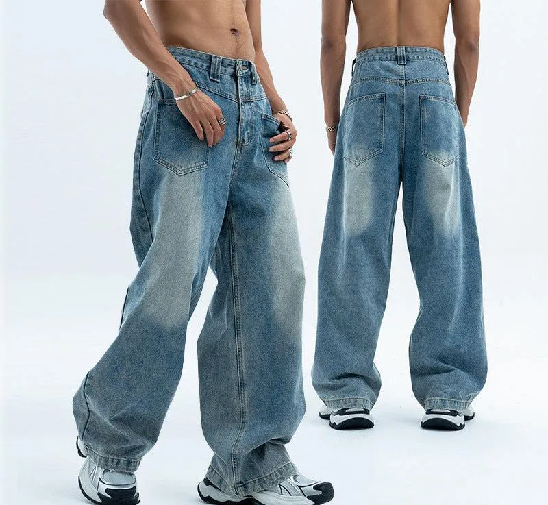 Retro Summer Loose Wide Leg Jeans for Men - Casual and Comfortable Denim Pants