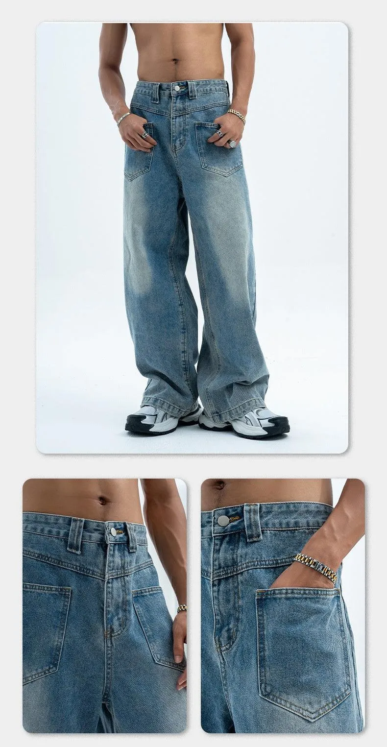 Retro Summer Loose Wide Leg Jeans for Men - Casual and Comfortable Denim Pants