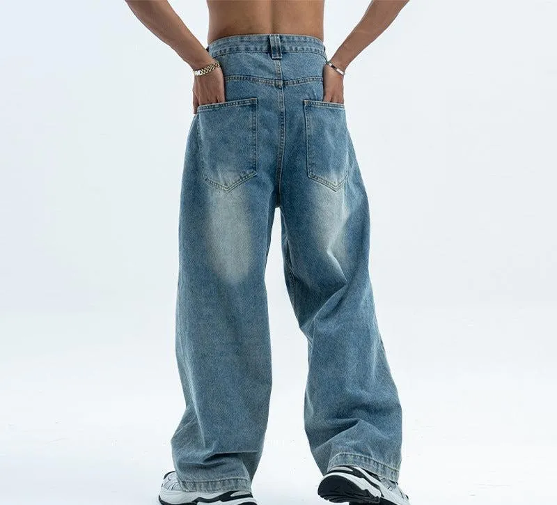 Retro Summer Loose Wide Leg Jeans for Men - Casual and Comfortable Denim Pants