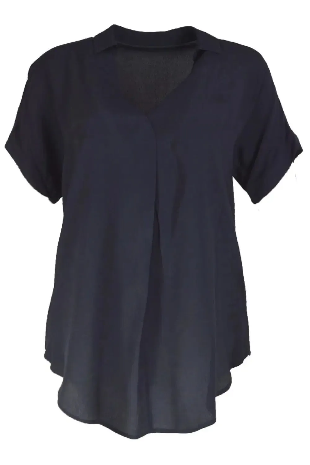 Short Sleeve Pleat Front Top