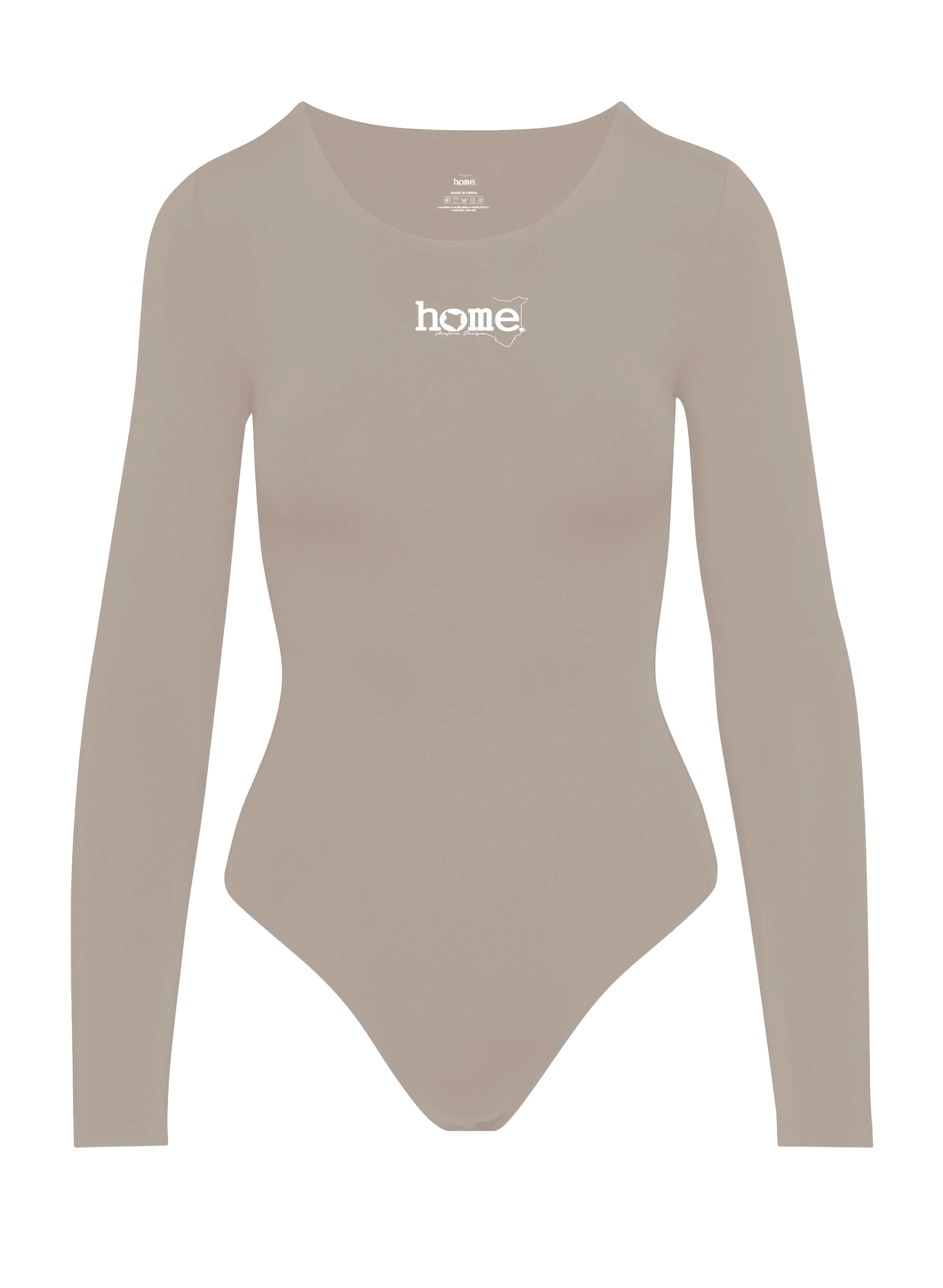 Simple Life Scoop Neck Bodysuit (Long Sleeve) - Taupe