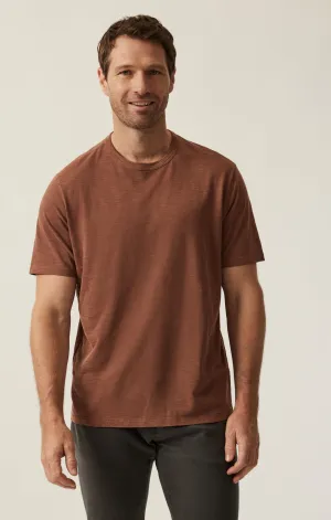 Slub Crew Neck T-Shirt in Cinnamon