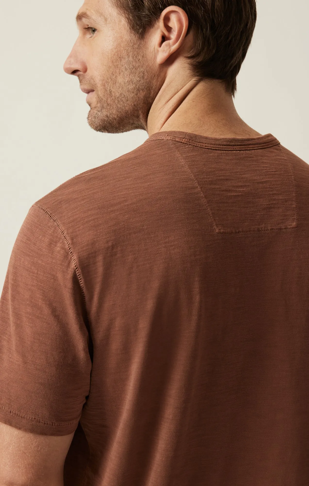 Slub Crew Neck T-Shirt in Cinnamon