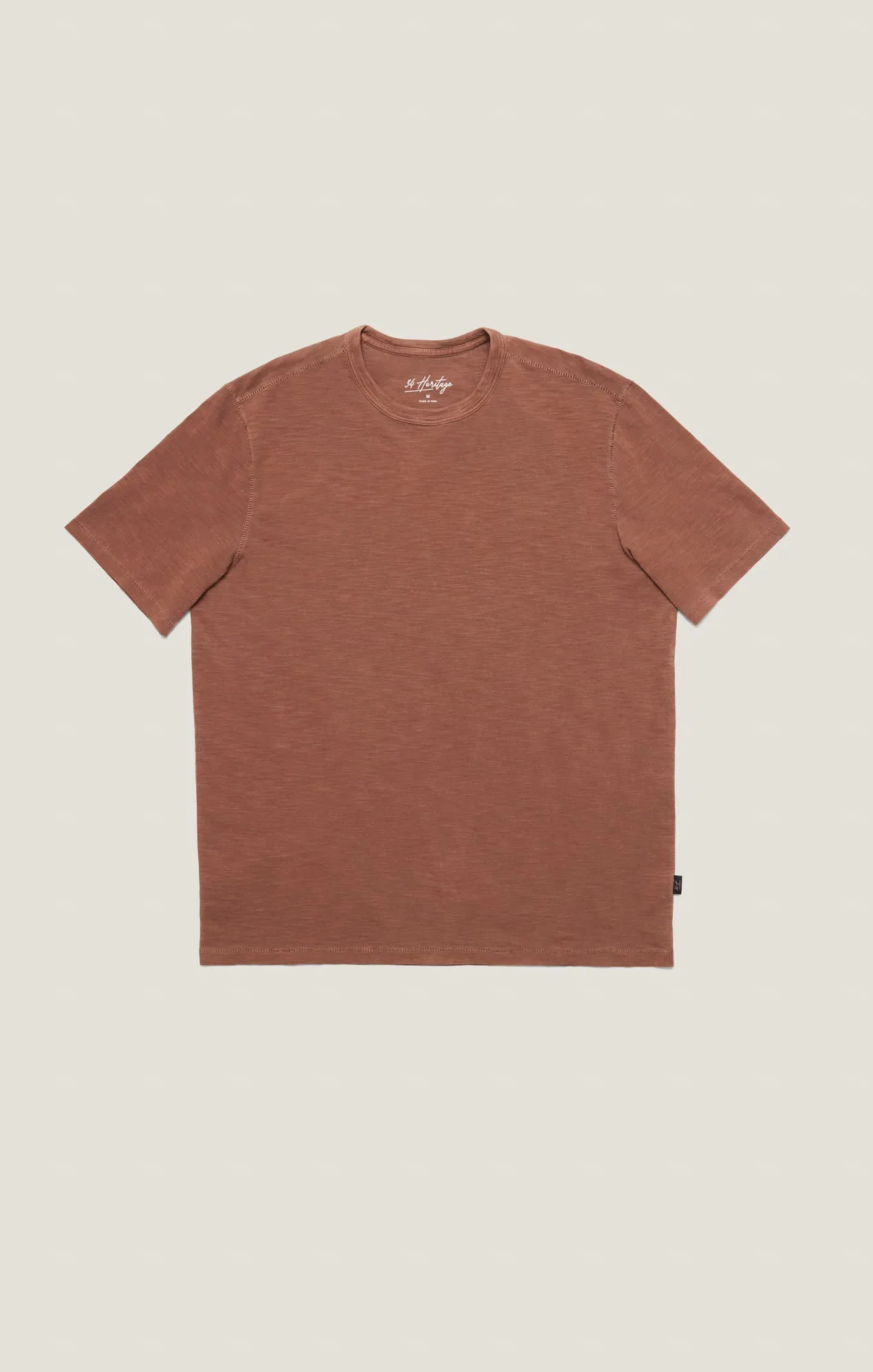 Slub Crew Neck T-Shirt in Cinnamon