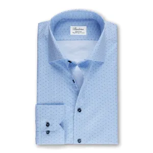 Stenstroms Blue Micro Patterned Fitted Body Shirt