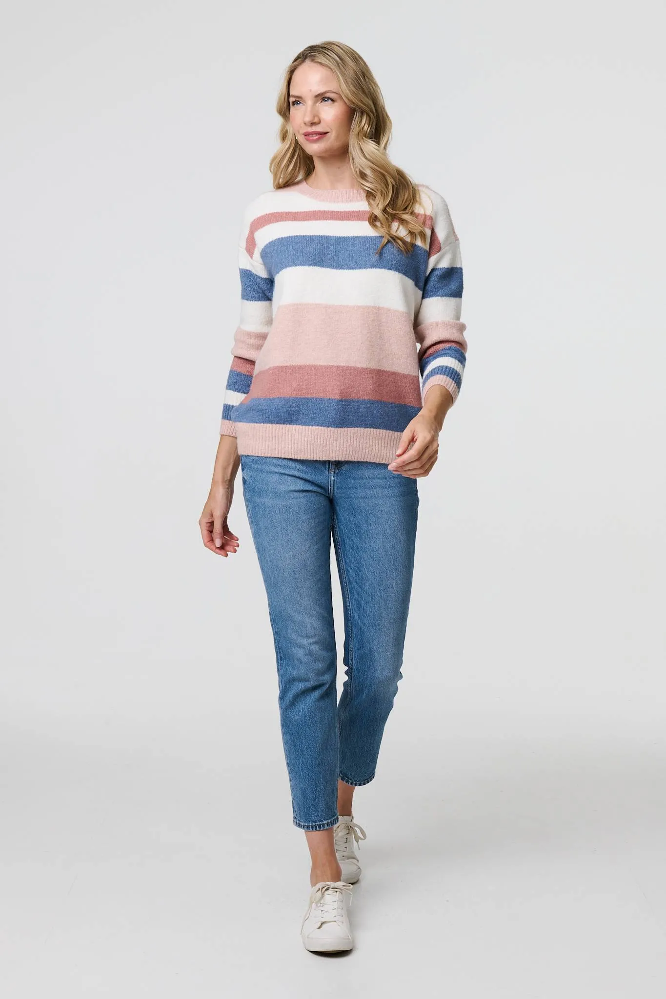 Striped Long Sleeve Relaxed Jumper