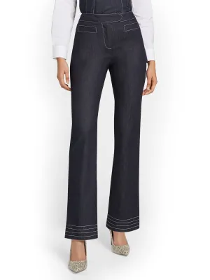 Tall Denim Topstitch Straight-Leg Pant