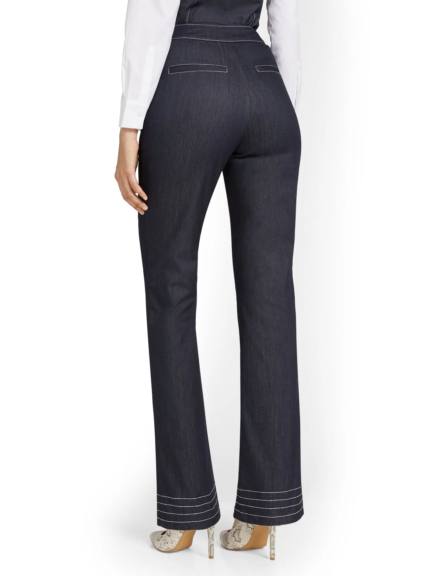 Tall Denim Topstitch Straight-Leg Pant