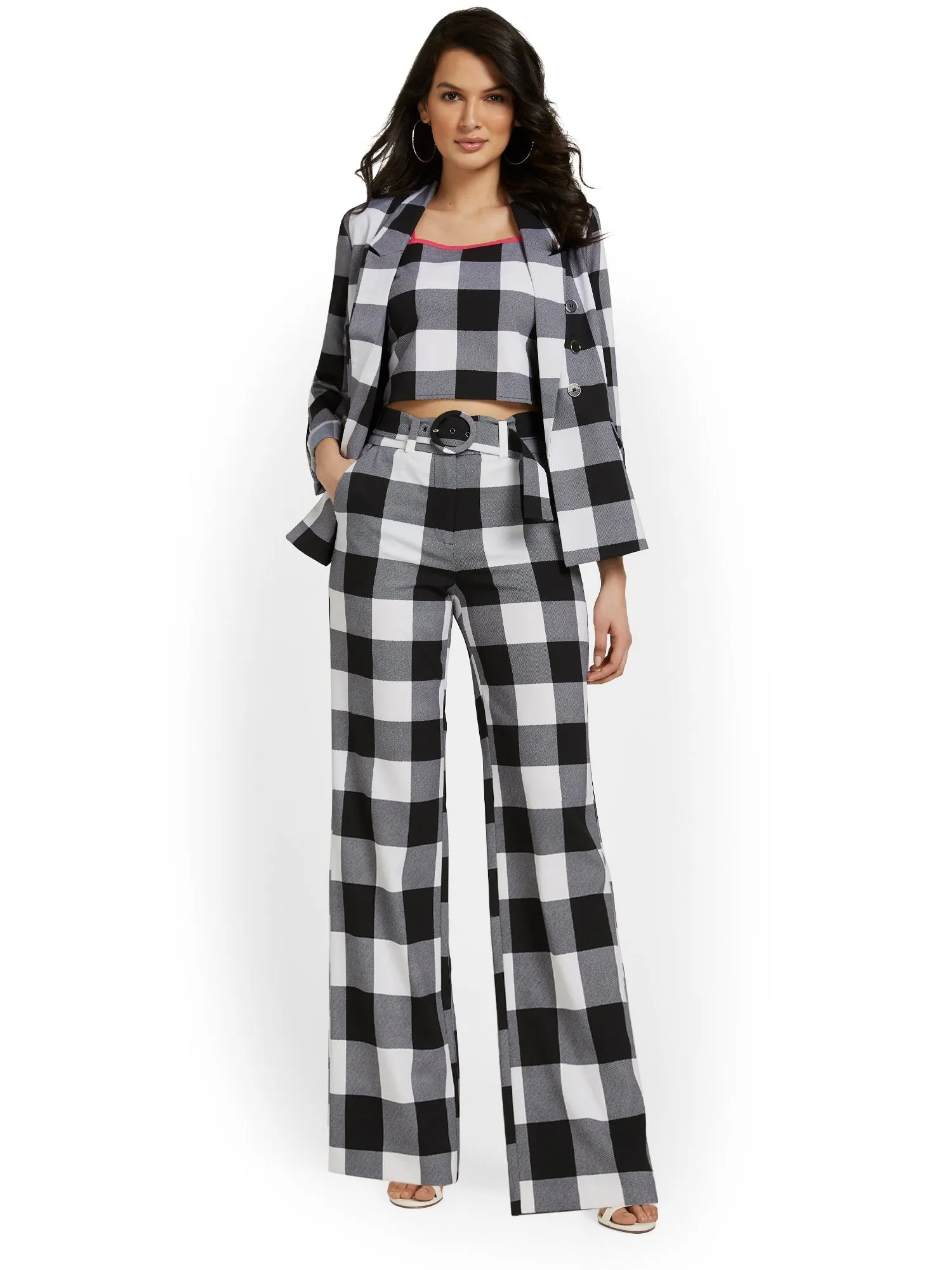 Tall Plaid Wide-Leg Pant