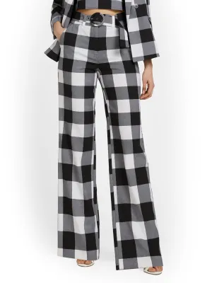 Tall Plaid Wide-Leg Pant