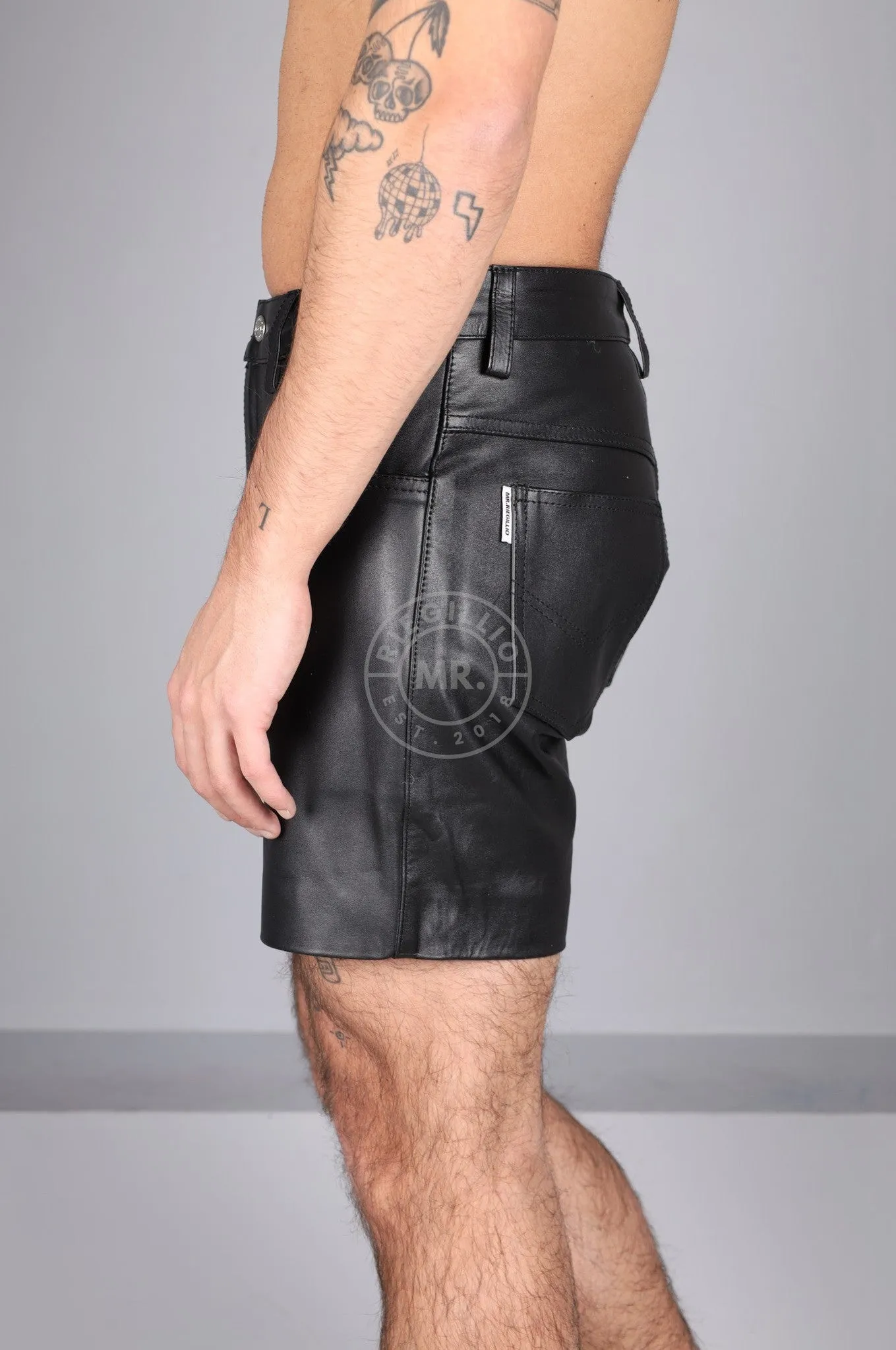 The New Black Leather 5 Pocket Short