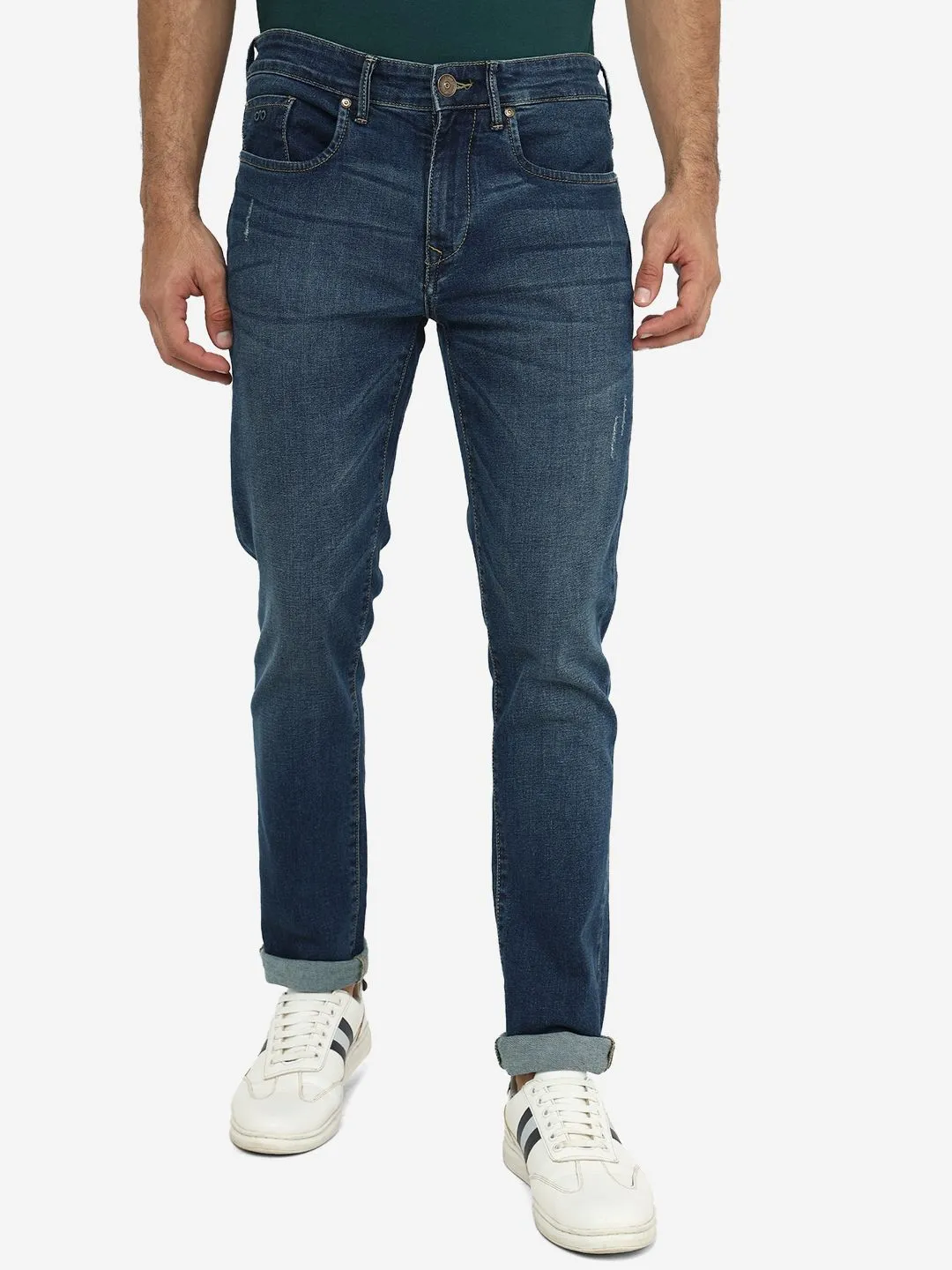 Tinted Blue Washed Slim Fit Jeans | JadeBlue