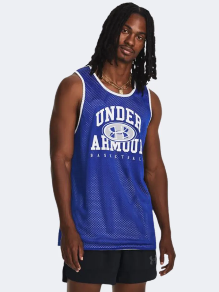 Under Armour Baseline Reversible Men Basketball T-Shirt Royal/White