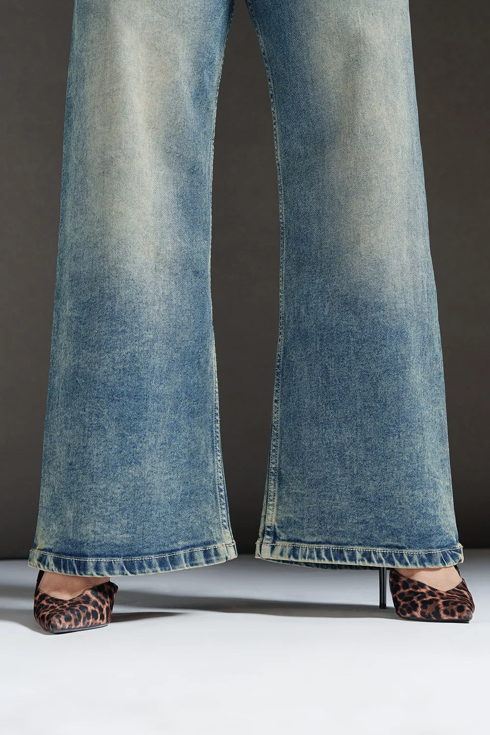 Vintage Bay Curve Retro Flare Stretch Jeans