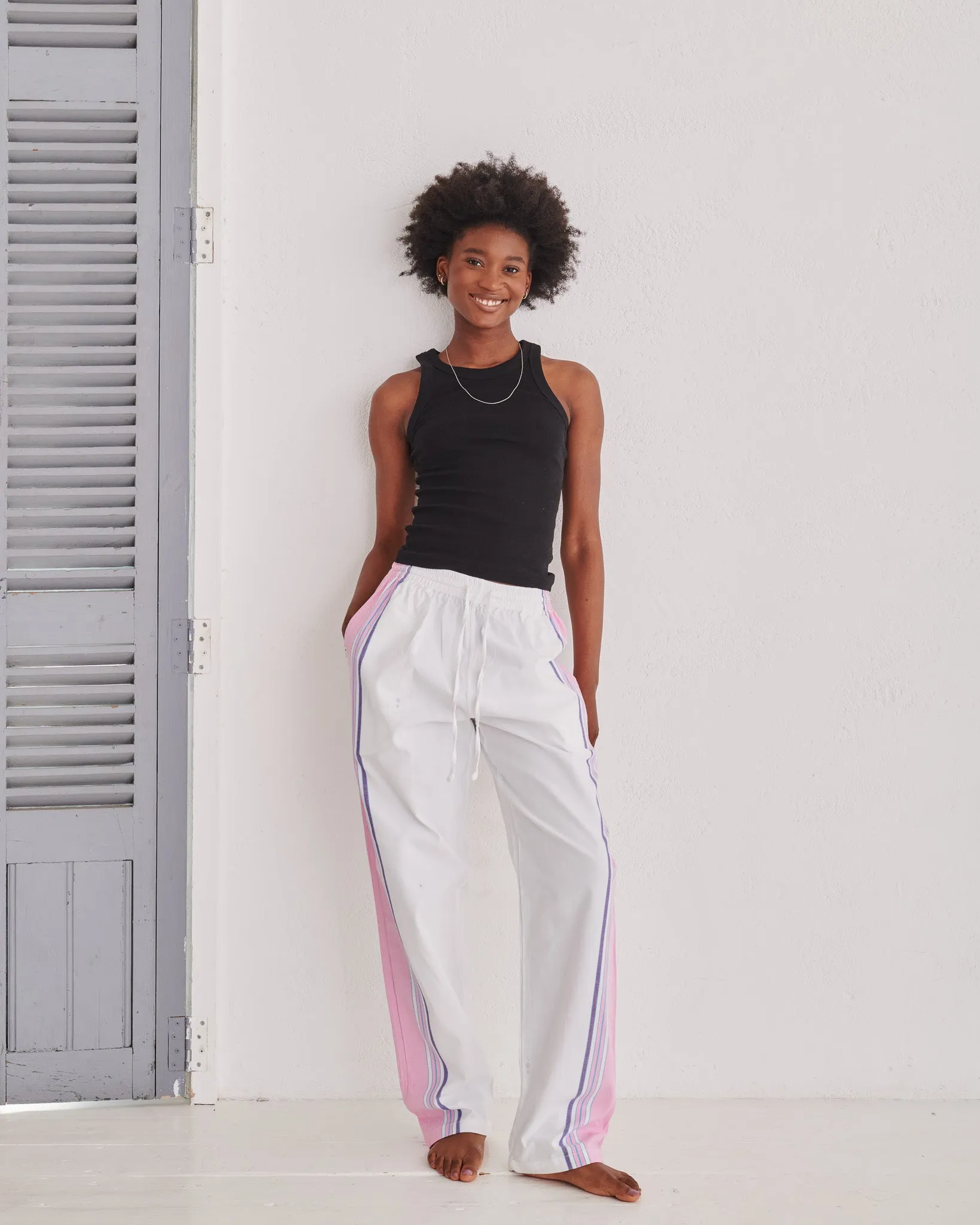 White & Pink Classic Lounge Pants