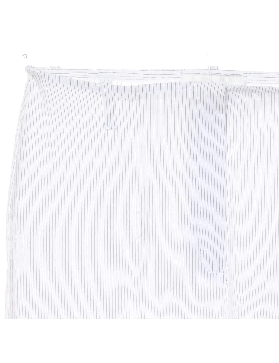 White Classic Pinstriped Trousers - W28 L26