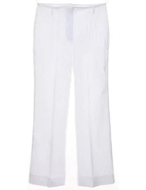 White Classic Pinstriped Trousers - W28 L26