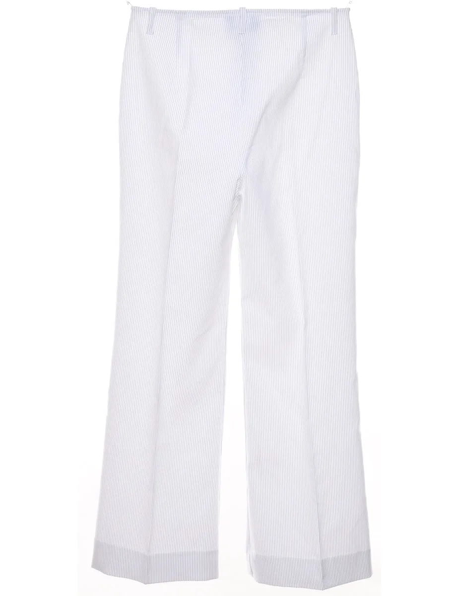 White Classic Pinstriped Trousers - W28 L26