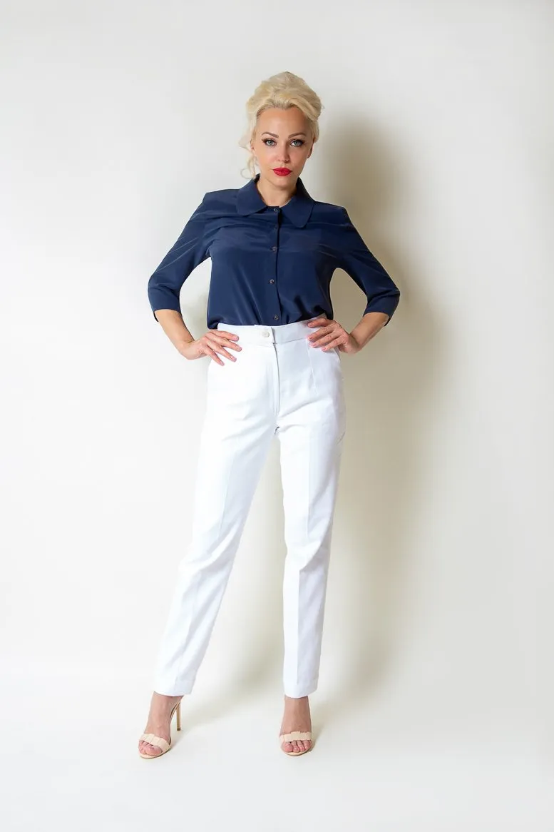 White Cotton Trousers