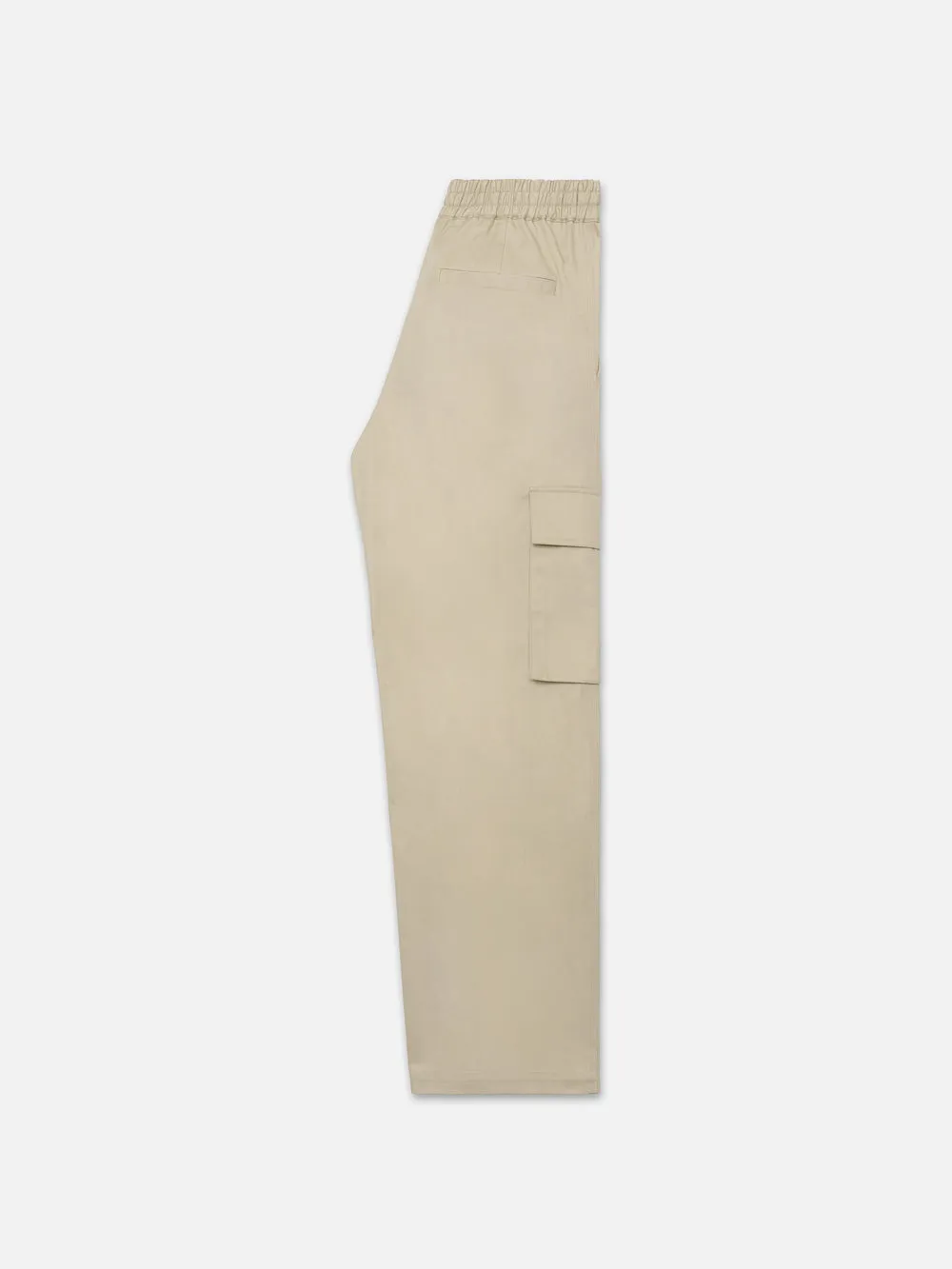 Wide Leg Cargo Pants -- Smoke Beige