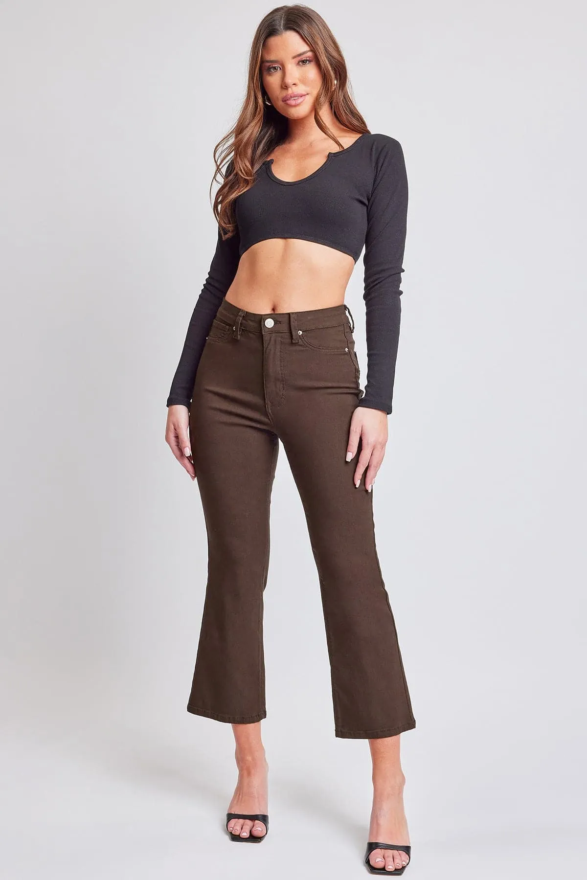 Women's Hyperstretch Cropped Kick Flare Leg Pants, Coco