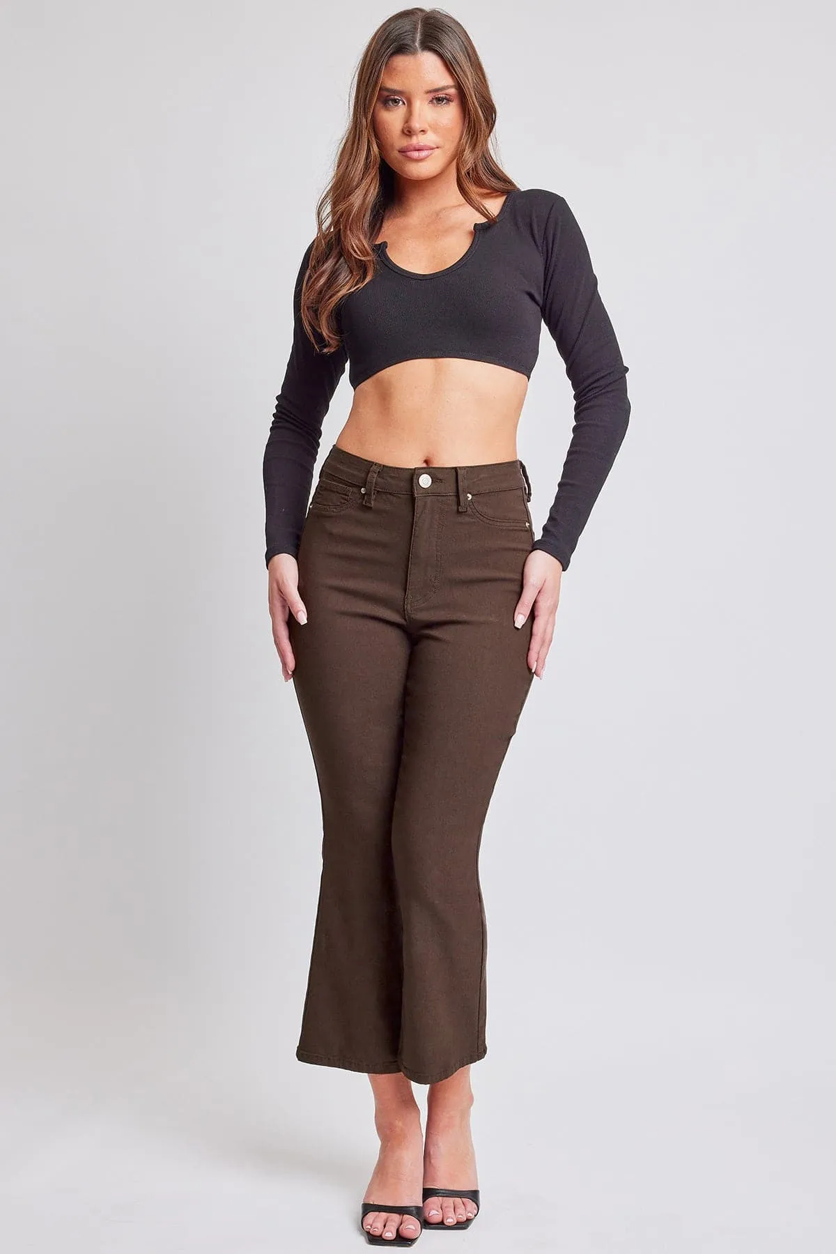 Women's Hyperstretch Cropped Kick Flare Leg Pants, Coco