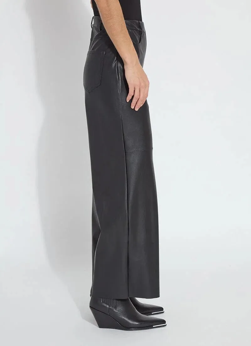 Wren Hi Waist Wide Leg Vegan Leather Pants - Black